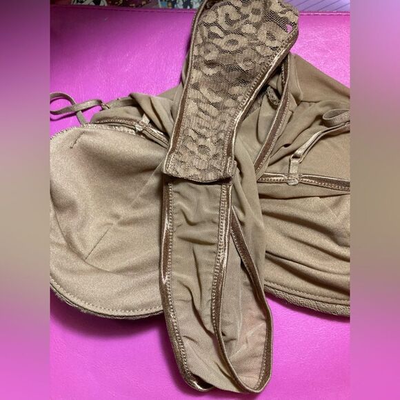 Bozzolo brown lace mesh bodysuit - Picture 3 of 7